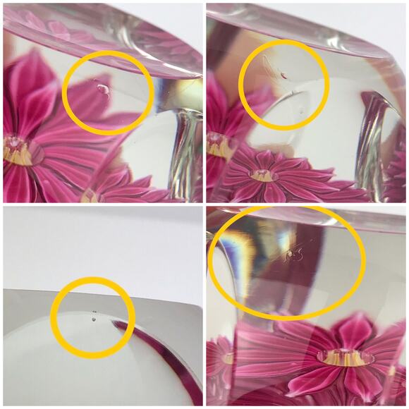 Perthshire 1972A Pink Dahlia Flower Faceted Layered Lampwork Petals Paperweight - Picture 15 of 16